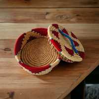 Panier à chapati en herbe Sabai tressé à la main, charmant, robuste, durable, multifonctionnel, écologique, multicolore, simple et moderne, avec couvercle
