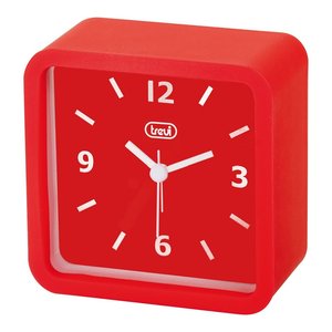 Treui Analog Desk Clock Red 3x3x3 Cm Single Alarm Non Rechargeable <b>Battery</b> Powered - Product Image 1