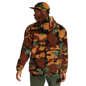Sweat à capuche en velours côtelé de camouflage conçu sur mesure coupe régulière hiver vêtements de rue poche kangourou sweat à capuche brodé perlé numérique - Product Image 2