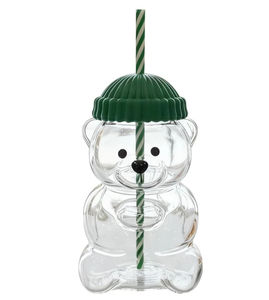 Vaso <span class=keywords><strong>de</strong></span> Vidrio con Pajita para Café Frío, Diseño <span class=keywords><strong>de</strong></span> Oso <span class=keywords><strong>de</strong></span> Peluche, Estilo Lindo, Color Verde Limitado 2025, para <span class=keywords><strong>Starbucks</strong></span> Bearista - Product Image 1
