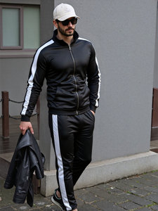 Ensemble de survêtement pour homme, veste décontractée à col montant, fermeture éclair, sweat-shirt, pantalon de sport, ensemble 2 pièces, hip-hop, jogging, tenue de sport - Product Image 2