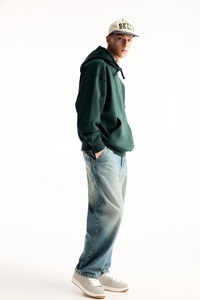 Antique <b>Green</b> Hoodie for <b>Men</b> High Quality Custom Manufacturer <b>Fleece</b> Oversized Hoodie with Thermal Stuff for Winters - Product Image 5