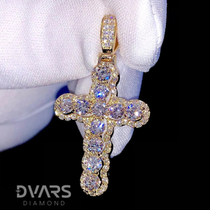 Iced VVS Moissanite <b>Cross</b> Charm <b>Pendant</b> Unique Charms Design 925 Sterling <b>Silver</b> Luxury Certified Hip Hop Religious <b>Pendant</b> - Product Image 5