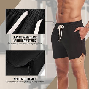 cotton soft fleece <b>shorts</b> <b>men</b> casual <b>lounge</b> elastic waist lightweight comfort apparel - Product Image 4