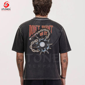 เสื้อยืดสำหรับผู้ชายเสื้อยืดผ้าฝ้ายลายกราฟิกขนาดใหญ่สีเรียบๆ - Product Image 5