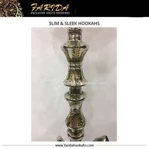 Set de Narguile Mini de Lujo Farida, Componentes de Vidrio y Latón Plateado, Técnica de Laca, Alta Eficiencia de Fumado, Hecho en Egipto - Product Image 4