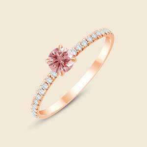 Bague en or massif 14 carats avec micro-diamant rond de laboratoire de 0,3 carat F-VS, idéale pour le quotidien et les occasions spéciales - Product Image 2