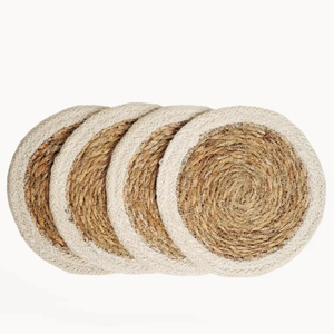 EW-manteles individuales redondos de algodón ecológico, vajilla 100% hecha a mano, venta al por mayor - Product Image 1