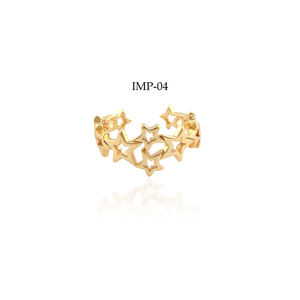 แหวนทองคำขาวชุบทอง18K ประดับอัญมณีดีไซน์รูปดาวขนาดเล็กรูปดาวแบบเรียบ - Product Image 1