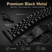 Bracelet de montre en titane de grade 2, maillons métalliques à 5 billes, 20 mm 22 mm avec boucle déployante, fabricant OEM personnalisé