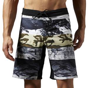 Short de bain de pêche pour homme en polyester imprimé avec poche zippée en maille double couche personnalisée pour l'été - Product Image 5