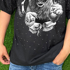 T-shirt pour homme de haute qualité, logo personnalisé sur le devant, tissé, respirant, écologique, streetwear, surdimensionné, 220g, 100% coton - Product Image 3