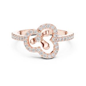 แหวนทองคำโรสโกลด์ 14K ประดับเพชรทรงกลม 0.37 กะรัต ผลิตในห้องปฏิบัติการ สไตล์วินเทจสำหรับผู้หญิง |   ชุดลำลองสำหรับใส่ทุกวัน |   เพชรเพาะเลี้ยงใหม่ที่ได้รับการรับรองจาก IGI - Product Image 1