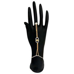 สายรัดข้อมือลูกปัดสุดหรูสายรัดข้อมือหินออสเตรียสีขาวและน้ำตาล1502397B สไตล์แฟชั่นชั้นนำ - Product Image 1