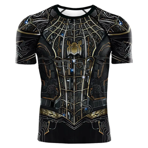2025 summer new <b>men</b> compression T-shirt <b>Spider</b> role play short sleeve T-shirt elastic superhero <b>top</b> fitness activewear - Product Image 2