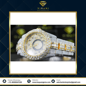 นาฬิกาหรูหราดีไซน์การ์ตูน ประดับเพชรโมอิสซาไนต์ หน้าปัดแซฟไฟร์ ตัวเรือนสแตนเลส ความใสระดับ VVS รุ่นลิมิเต็ดอิดิชั่น - Product Image 4