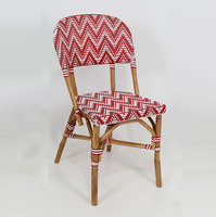 Chaise de salle à manger moderne en rotin de style bistrot français avec accoudoirs et housse amovible pour salon et mobilier de maison