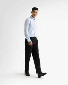 Chemises ajustées à manches longues pour hommes, respirantes, décontractées, infroissables, 100 % coton, couleur unie, bouton unique, fabriquées au Vietnam, collection automne - Product Image 3