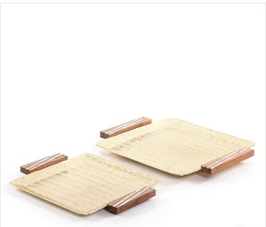 Plateau de service en bambou pour la maison, hôtel, restaurant, plateau de table pour dessert aux fruits, design moderne - Product Image 4