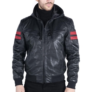 Veste en cuir véritable pour homme, veste en cuir d'agneau, veste de motard, tendance, décontractée, vêtements d'extérieur, veste d'hiver et d'automne - Product Image 4