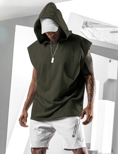 Top Quality Breathable Casual Fitness Tank Top Custom Logo Pullover Men's Gym Sports <b>Sleeveless</b> <b>Hoodie</b> high quality men <b>hoodie</b> - Product Image 2