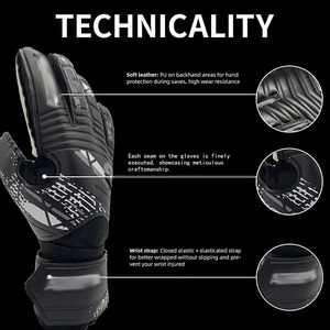 Premium Adulte Super Grip Résistant À L'usure Flexible 4mm Latex Doigt Sauver Gants De Football De Protection Gardien De But - Product Image 3