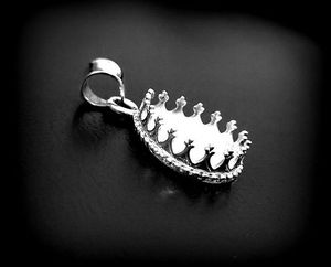 925 Sterling Silver 8x10mm Ovale Couronne Lunette Pendentif Blanc Réglage Pierre Résine Remplissage Souvenir Charme Cendres Résine Remplissage Bijoux - Product Image 4