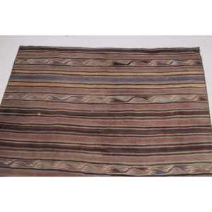Tapis turc Kilim, tapis vintage 4,4x11,2 pieds, tapis en laine persan brun - Product Image 4