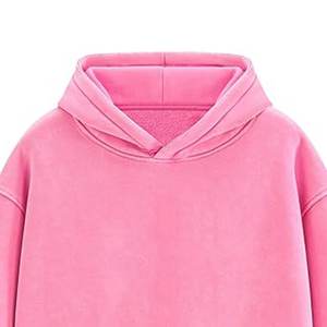 เสื้อฮู้ดสวมหัวผ้าคอตตอนฟลีซสำหรับผู้ชายเสื้อมีฮู้ดผ้าคอตตอนฟอกสีชมพูโลโก้ตามสั่งพิมพ์ลายถ่ายเทความร้อน - Product Image 3