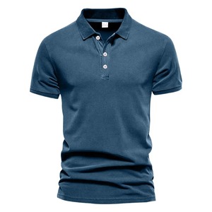 Chemises polo pour hommes de qualité supérieure, col rabattu, nouvelle mode estivale, tissu en coton tricoté à séchage rapide, polo de golf pour hommes - Product Image 1