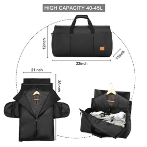 Bolsa de Viaje de Lujo SEYFOCNIA OEM, Bolsas de Lona de Cuero PU Negro con Asas y Mochila - Product Image 3