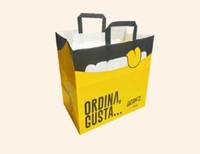 Sacs en papier, papier de qualité alimentaire, emballage durable, imprimé sur mesure, écologique, sacs à emporter, sacs de magasinage, utilisation au détail