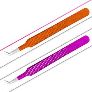 Herramienta de injerto de pestañas postizas con logotipo personalizado de alta calidad, pinzas de extensión de pestañas de acero inoxidable coloridas, punta de volumen TypeBeauty - Product Image 2