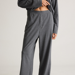 Set <span class=keywords><strong>Pigiama</strong></span> a Maniche Lunghe in <span class=keywords><strong>Cotone</strong></span> di Bambù, Completo Lounge per Donne, Abbigliamento da Notte in Jersey Organico, Vestiti Oversize da <span class=keywords><strong>Donna</strong></span> - Product Image 3