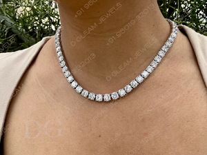 Collier Tennis Femme 40 Carats Diamant Blanc et Or Jaune Chaîne à Maillons Tendance Certifiée IGI Plaqué Or Rose - Product Image 2