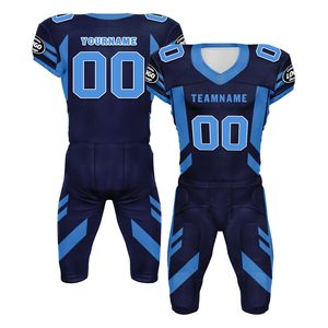 Uniforme de football américain de haute qualité respirant de couleur bleue pour adultes - Qualité supérieure, design tendance - Product Image 3