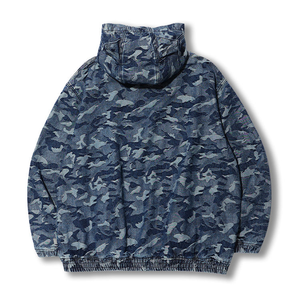 Sudadera con Capucha Personalizada de Hip Hop con Estampado de Camuflaje, 100% Algodón, Azul Claro, Invierno, Diseño Ecológico con Bolsillo, Sudadera para Hombre - Product Image 3