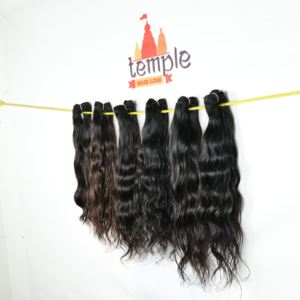 Wholesale 100%Virgin Bundle Raw Indian Natural Color Hair Black Women machine double weft deep wave <b>Cheap</b> Human Hair <b>Extensions</b> - Product Image 1