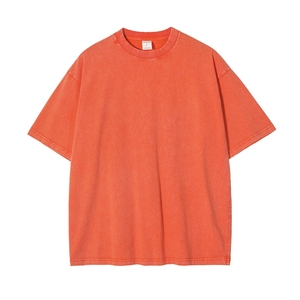 T-shirts unisexe vintage vierges en gros 100 % coton pour hommes, coupe oversize, jersey 220 g, lavés, écologiques, respirants et infroissables - Product Image 1