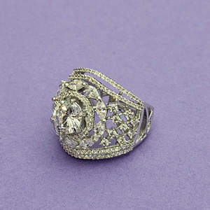 Luxury Designer Classic <b>Ring</b> with 2 Tone Rhodium Mehndi Plating High Quality Fashion <b>Rings</b> - Product Image 3