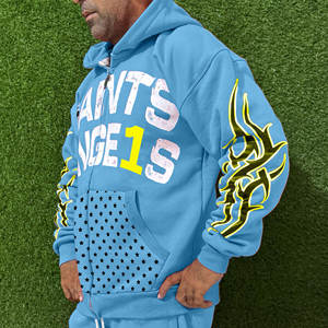 Ensemble de survêtement unisexe en velours 100 % coton, lavage acide, style streetwear, personnalisé OEM, collection hiver 2026, avec sweat à capuche zippé et pantalon de survêtement, motif uni - Product Image 3