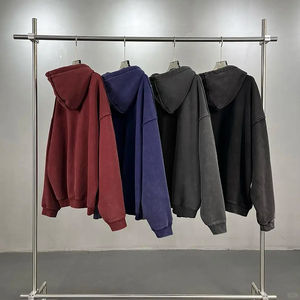 เสื้อฮู้ดดี้ผู้ชายดีไซน์เนอร์ปี 2026 สไตล์สตรีทแวร์ทรงโอเวอร์ไซส์ ผ้าคอตตอนฟลีซหนานุ่ม ซักย้อมสีแบบแอซิดวอช สำหรับฤดูหนาว ประดับด้วยคริสตัล - Product Image 6