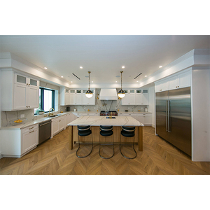 Moderno design bianco su misura per porte e porte in <span class=keywords><strong>vetro</strong></span> con design a sbalzo a isola laccato armadi da cucina - Product Image 1