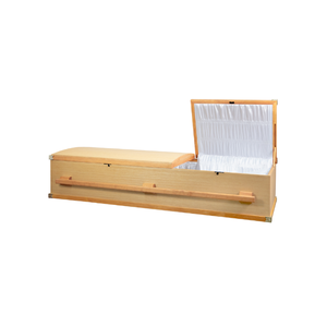 Ataúdes europeos de estilo americano de alta calidad, urnas de madera Natural, equipo funerario, manija de tapa de arco plegable DSP LTD - Product Image 6