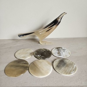 Natural Buffalo Horn <b>Table</b> <b>Coasters</b> Handmade Rustic Drink Accessories High Quality - Product Image 3