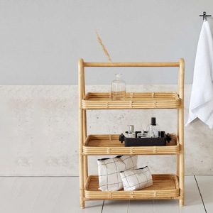 หวายธรรมชาติชั้นวางของยูทิลิตี้ชั้นวางจัดระเบียบ3-tiered สำหรับใช้ในบ้าน - Product Image 4