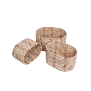 Meilleure vente de panier de rangement ovale en rotin organisateur de décoration intérieure pour salle de bain et cuisine vente directe du fournisseur du Vietnam - Product Image 2