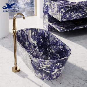 Bañera moderna estándar <span class=keywords><strong>de</strong></span> <span class=keywords><strong>Hotel</strong></span> <span class=keywords><strong>de</strong></span> cinco estrellas, bañera <span class=keywords><strong>de</strong></span> remojo <span class=keywords><strong>de</strong></span> piedra Natural con forma ovalada <span class=keywords><strong>de</strong></span> sodalita <span class=keywords><strong>de</strong></span> mármol azul boliviano sólido para - Product Image 2