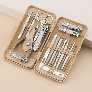 Gmagic Manicure Pedicure <b>Set</b> 19Pcs Stainless Steel <b>Nail</b> Clippers <b>Nail</b> <b>Cutter</b> <b>Set</b> <b>Nail</b> Tool with Leather Case - Product Image 5