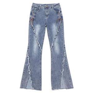 Jeans en denim pour homme à jambe droite confortables Motif uni Tissu respirant Coupe décontractée Hiver Printemps Casual - Product Image 4